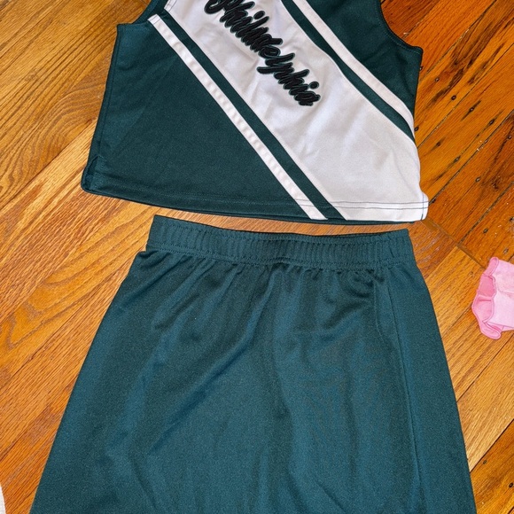 Green and White Cheerleading Uniform - Picture 1 of 2